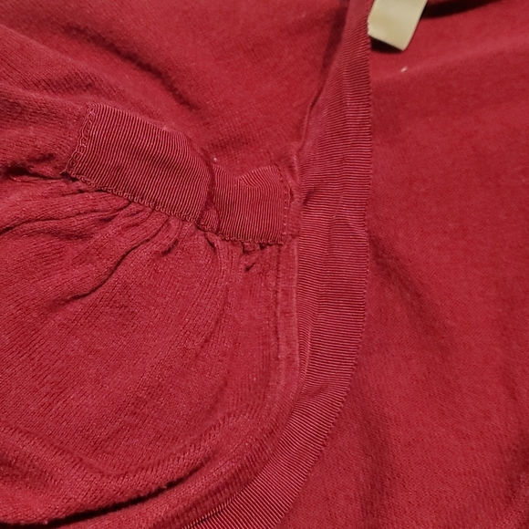 LOFT Shirred Shoulder Cardigan - Beet - Picture 6 of 9